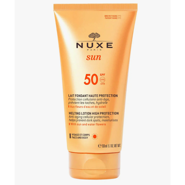 Nuxe Sun Melting Lotion High Protection SPF50 Sunscreen for Face & Body - The Power Chic
