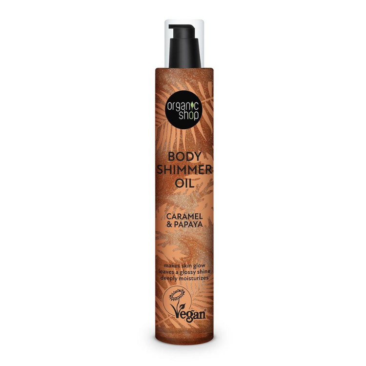 Organic Shop Body Shimmer Oil. Caramel & Papaya - The Power Chic