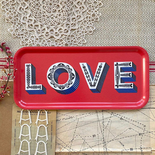 Love Red Tray - The Power Chic