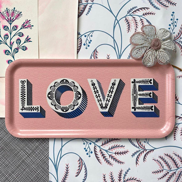 Love Pink Tray - The Power Chic