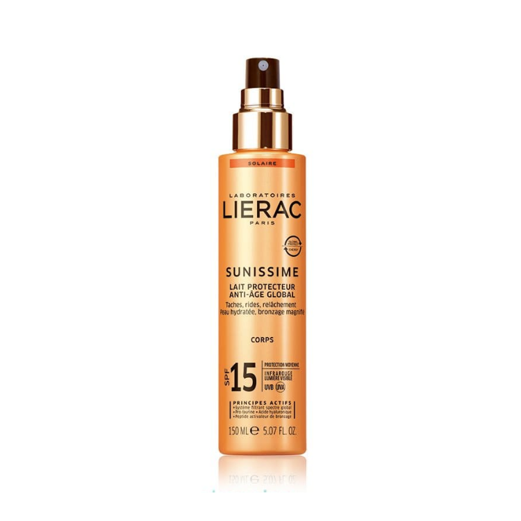 Lierac Sunissime Lait Protecteur Energisant Anti-Age Global SPF15 150ml Total Anti-Aging Sunscreen Lotion - The Power Chic