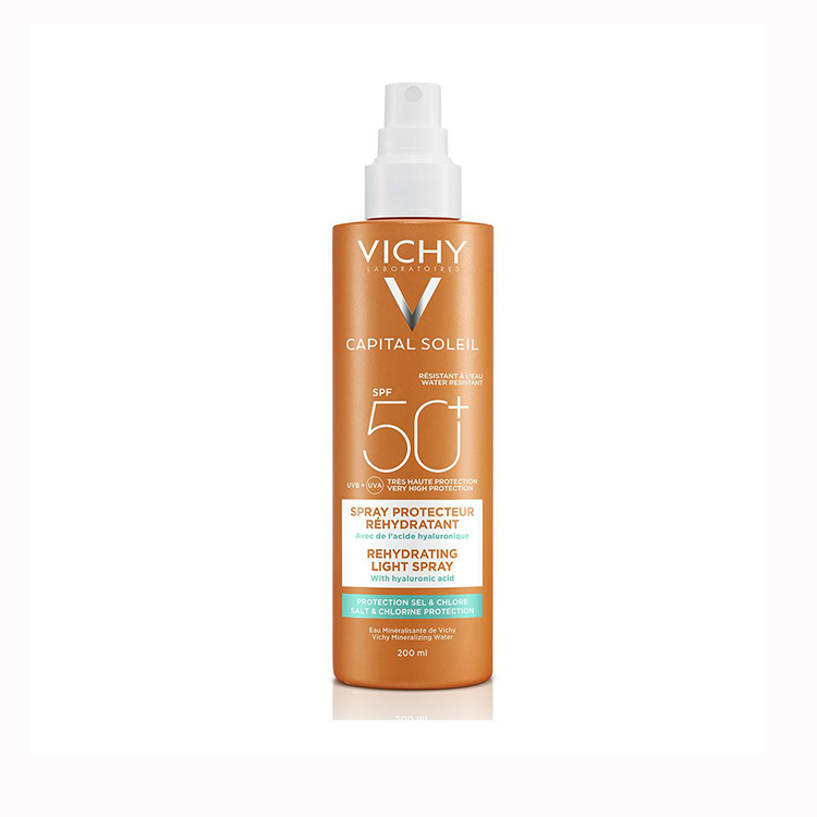 Vichy Capital Soleil Anti-Dehydration Spray SPF50 Sunscreen With Hyaluronic Acid - The Power Chic